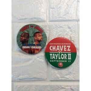 Vintage Boxing MGM Grand 3" Pinback Buttons Toney Jones Chavez Taylor II Pins